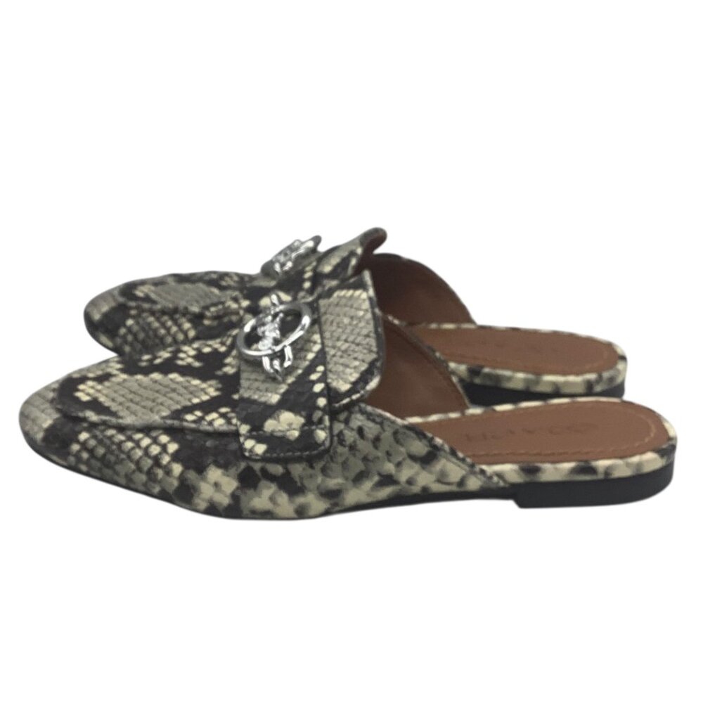 Coach Scotty Python Snake Print Mules Silver Hors… - image 4